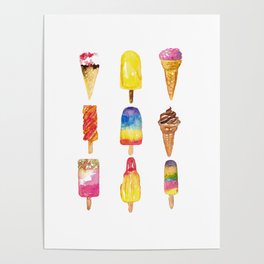 Ice Cream Cone Ice Cream Bakery Kitchen Decor Poster