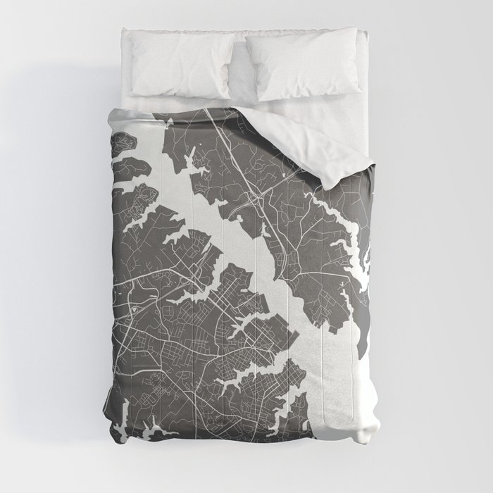 Annapolis USA Modern Map Art Print Comforter