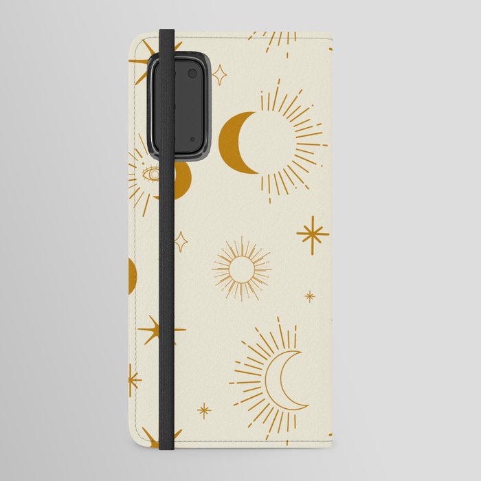 celestial moon and sun pattern i Android Wallet Case