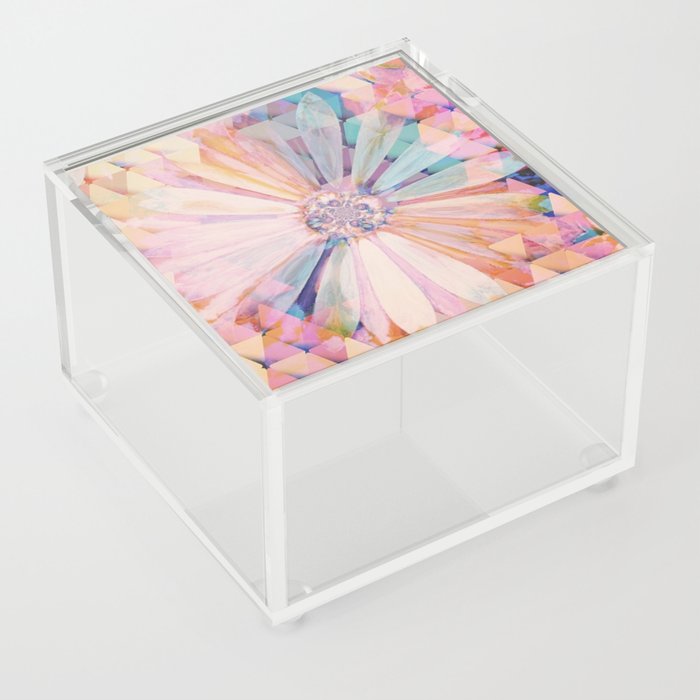 Daisies on Triangles Twilight Acrylic Box