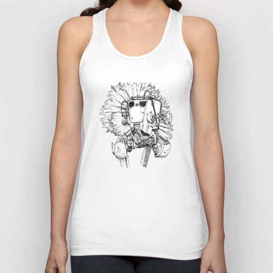 Flowered ATST Black and White Unisex Tank Top