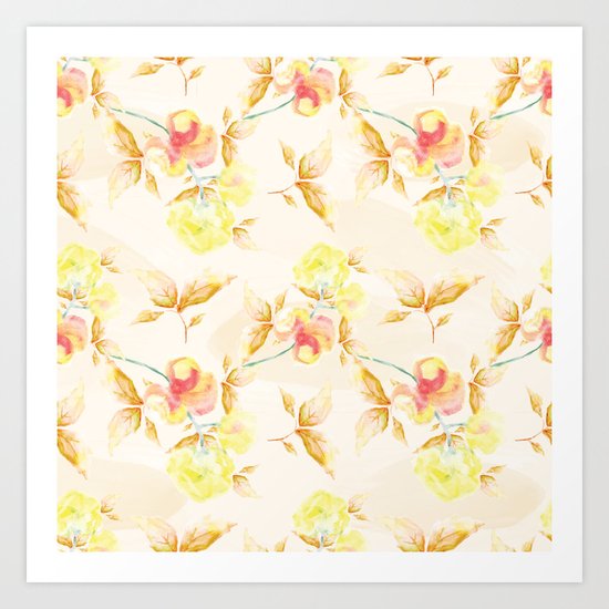 Delicate Floral Pattern 06 Art Print