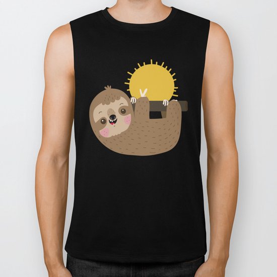 Happy Sloth Biker Tank