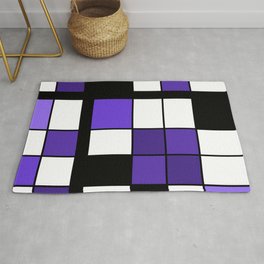 De Stijl Style Geometrical Art Indigo Area & Throw Rug