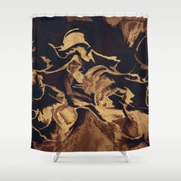 Elegant copper waves Shower Curtain