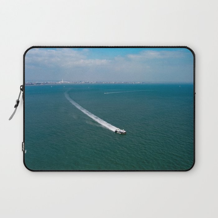 Hovercraft Racing from Portsmouth to the Isle of Wight Laptop Sleeve