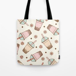 Bubble Tea, Boba Tea, Cute Pattern Tote Bag