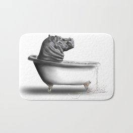 Hippo in Bath Bath Mat