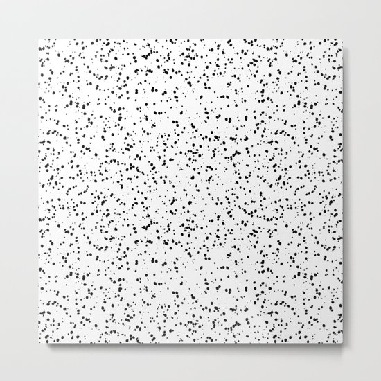 Speckles I: Double Black on White Metal Print