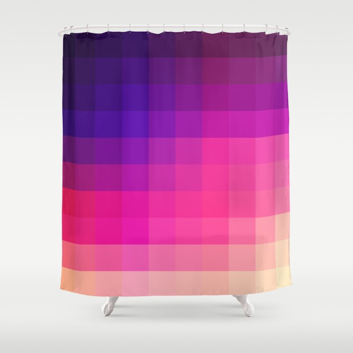 Valva - Pink Pixel Mosaic Shower Curtain
