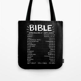 Bible Emergency Hotlines Tote Bag