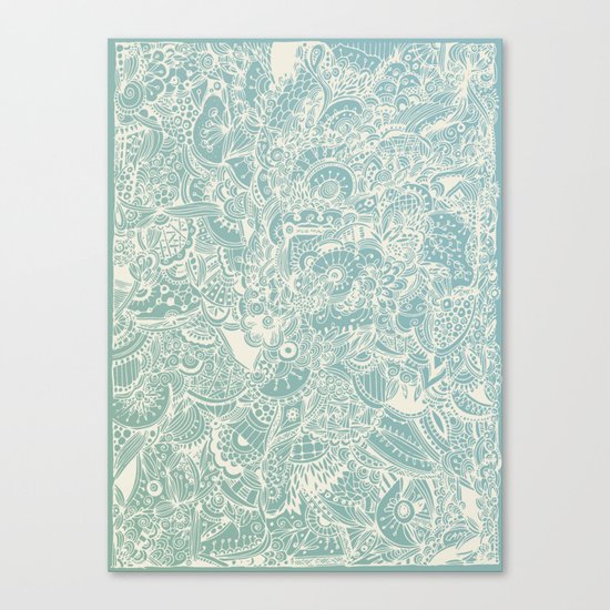 Detailed rectangle, light blue Canvas Print