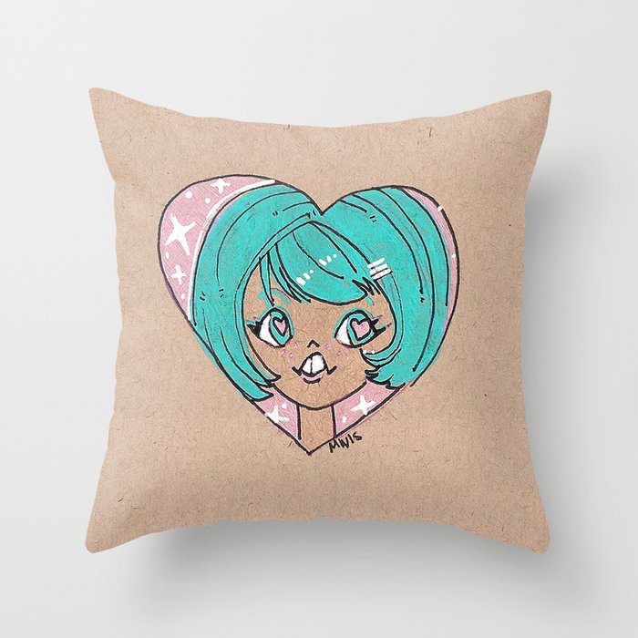 Little Cutie Heart Two Throw Pillow