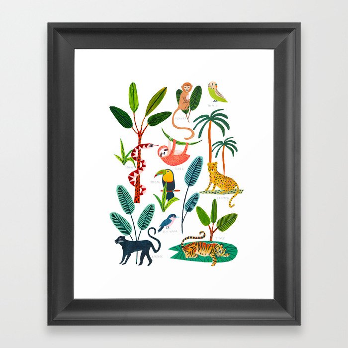 Jungle Creatures Framed Art Print