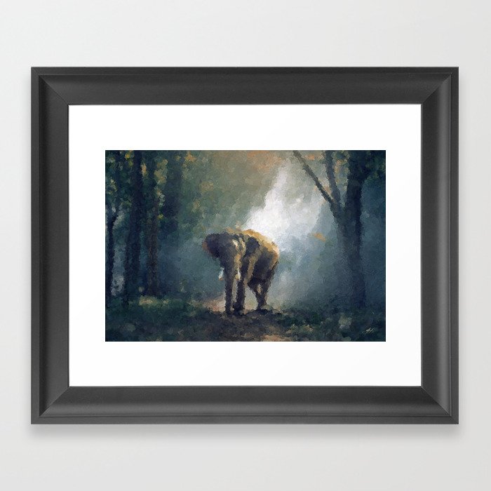 Elephant On Patrol Styled Painting Wall Art Poster Big Wall Art