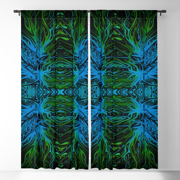 Electric Emerald Ocean Sunset by Chris Sparks Blackout Curtain