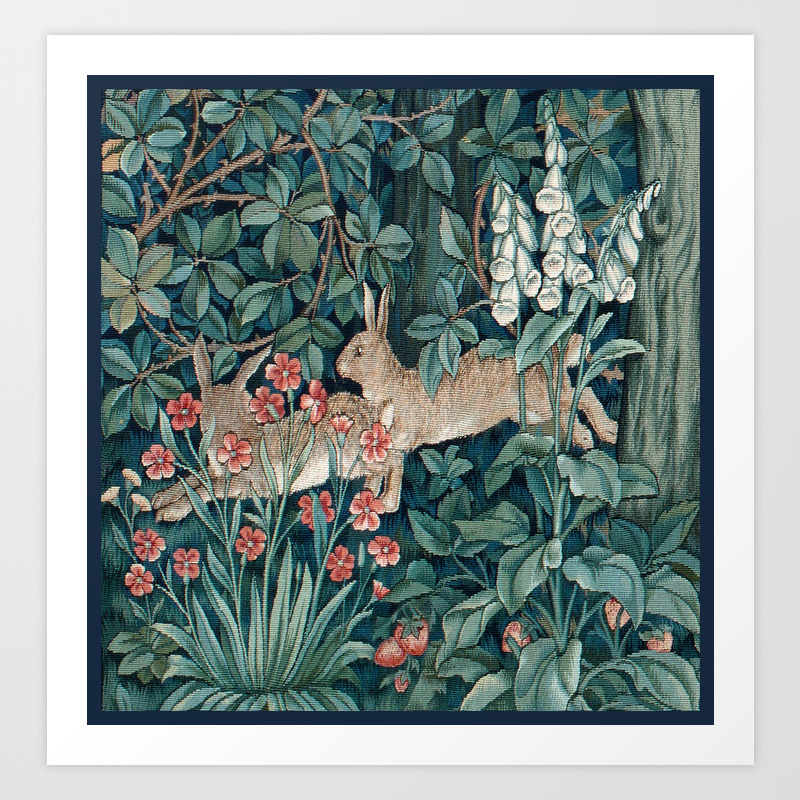William Morris Forest Rabbits And Foxglove Greenery Art Print By Forgottenbeauty Society6 William Morris Forest Rabbits And Foxglove Greenery Art Print By Forgottenbeauty Society6