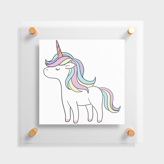 Unicorn Emoji Floating Acrylic Print