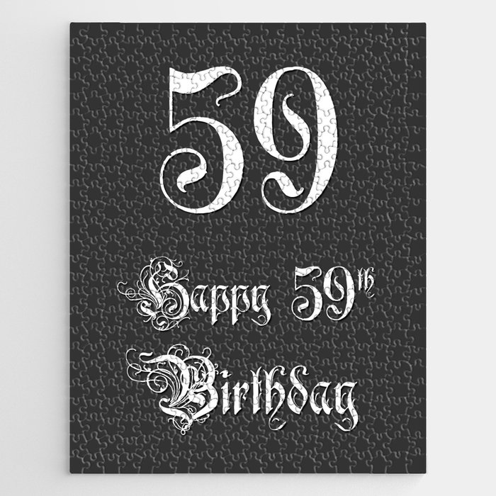 Happy 59th Birthday - Fancy, Ornate, Intricate Look Jigsaw Puzzle