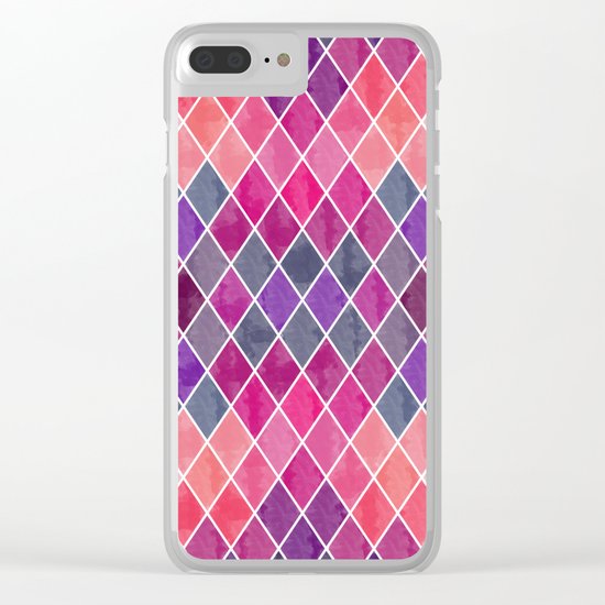 Watercolor Geometric Pattern Clear iPhone Case