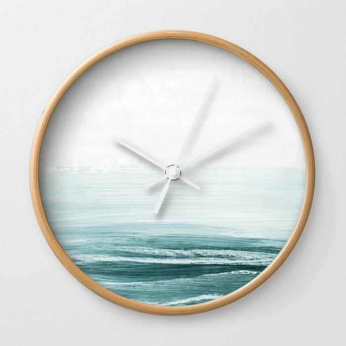 hazy emerald sea Wall Clock