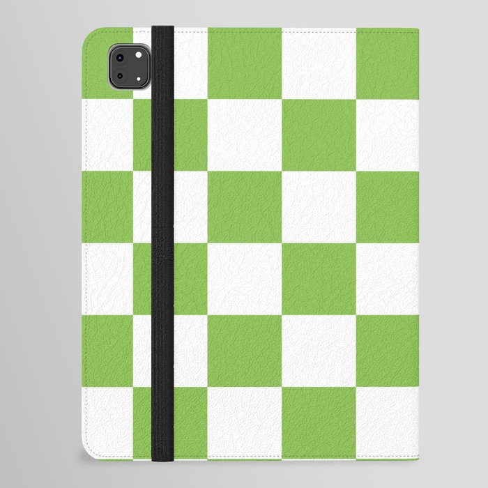 Lime Green Checkerboard Pattern Palm Beach Preppy iPad Folio Case