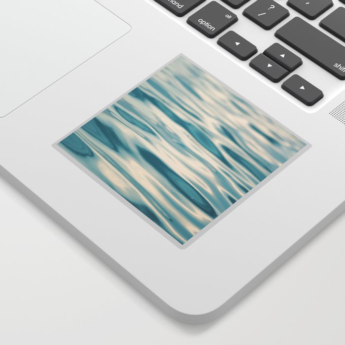 Water Ripple Ocean Photography, Sea Ripples Aqua Blue, Turquoise Teal Beach Abstract Seascape Nature Sticker
