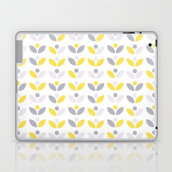 Yellow And Grey Abstract Flower Pattern Society6 Decor Buyart