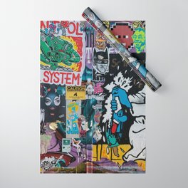 Sticker and graffiti wall background 3 - Berlin street art photography Wrapping Paper