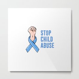 Child Abuse Prevention Support Metal Print | Preventchildabuse, Prevention, Abuse, Ribbon, Kid, Childabuse, Graphicdesign, Childexploitation, Stopchildabuse, Blue 