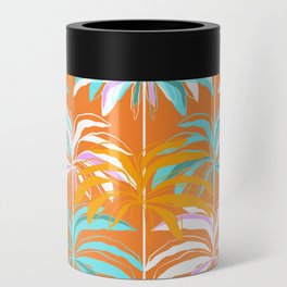 Palm Paradise Pattern - Aqua & Orange Can Cooler