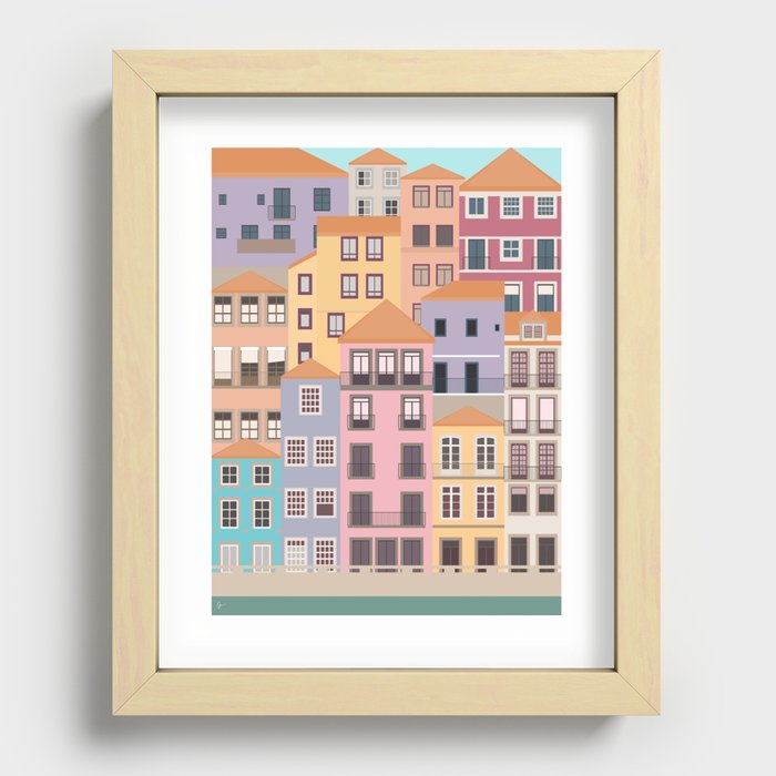 Colorful Porto, Portugal Recessed Framed Print