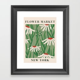 Flower Market New York Botanical Retro Art Framed Art Print