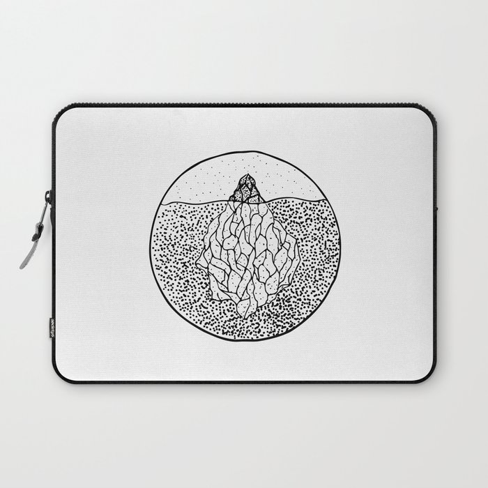 Black and white iceberg abstract sketch Laptop Sleeve