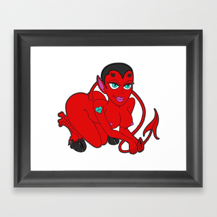 Little Red Devil Chic Framed Art Print