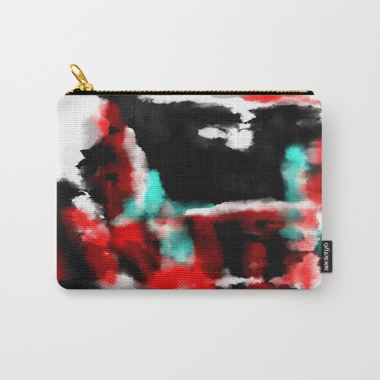 Lukewarm - Abstract, original painting in red, blue, black and white Carry-All Pouch