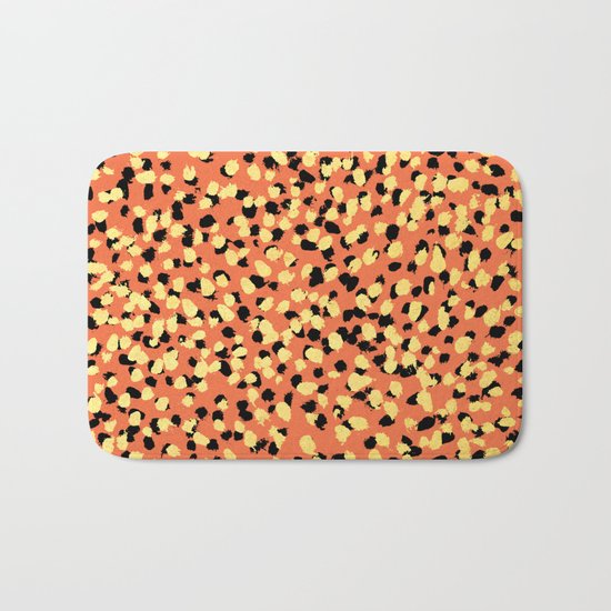 Saulo - gold glitter foil shiny sparkle art hipster dorm room college decor abstract painting Bath Mat