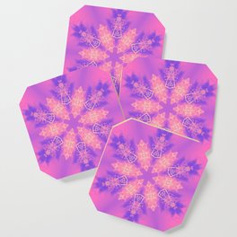 Alien pink snowflake Coaster