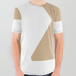X (Tan & White Letter) All Over Graphic Tee