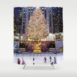 Rockefeller Center Christmas Tree New York City Shower Curtain