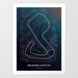 Brands Hatch Race Track Map Art Print
