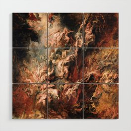 The Fall of the Damned - Peter Paul Rubens 1620 Wood Wall Art