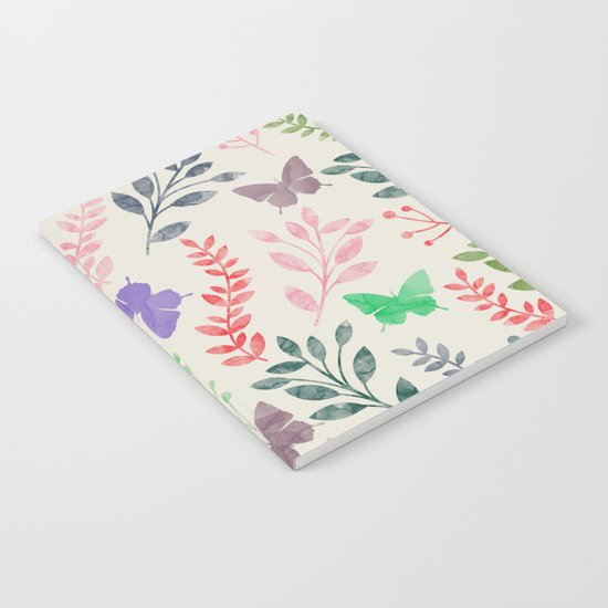 Watercolor flowers & butterflies Notebook