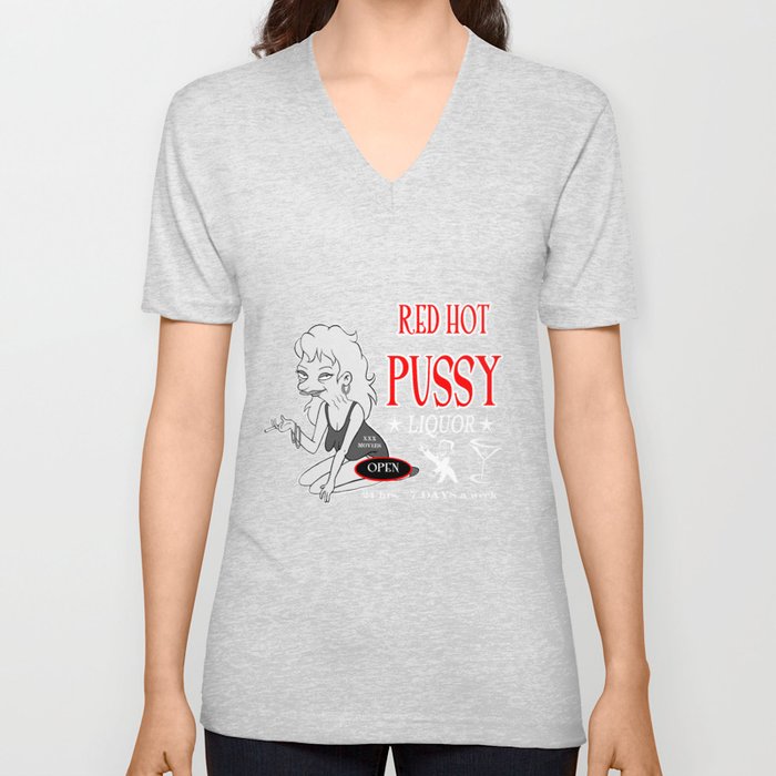 pussy liquor V Neck T Shirt