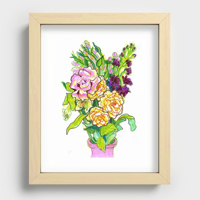 Floral Arrangement I Recessed Framed Print