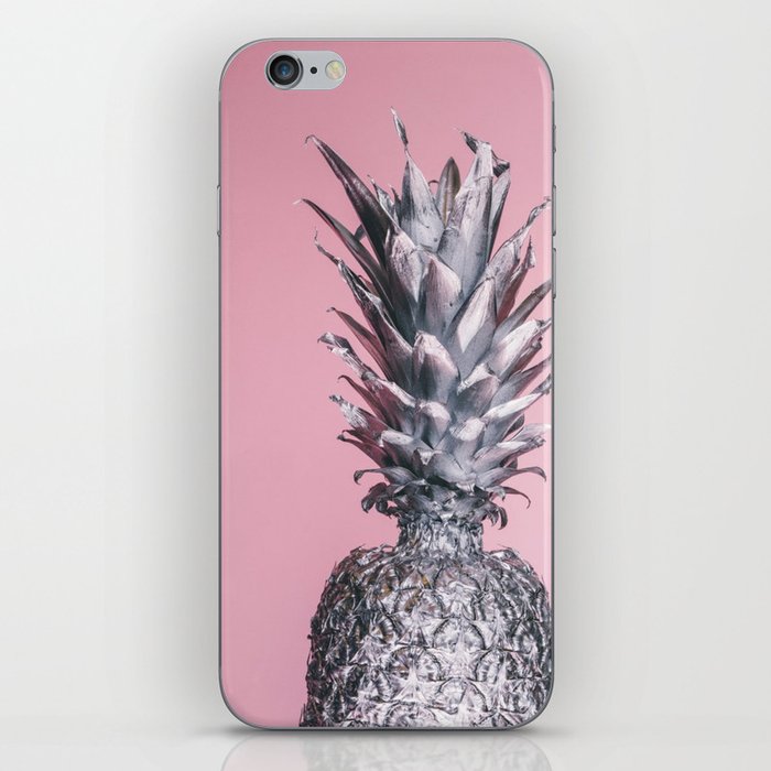 Pink And Silver Pineapple iPhone Skin