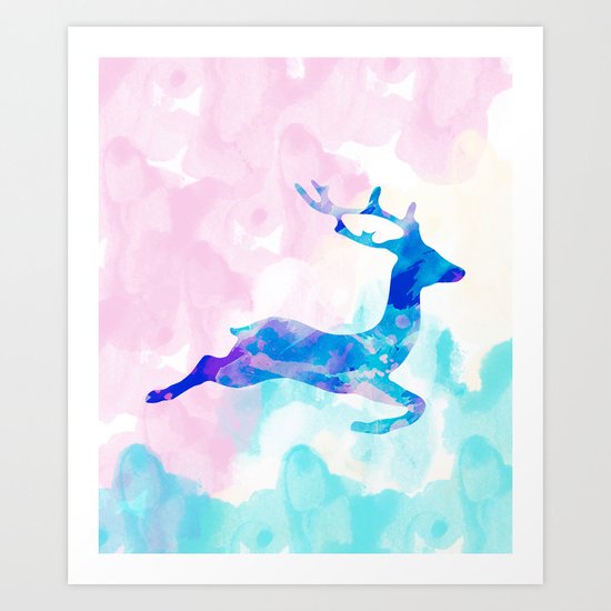 Abstract Deer Art Print