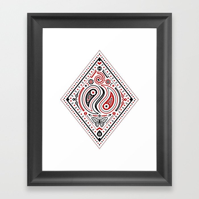 83 Drops - Diamonds (Red & Black) Framed Art Print