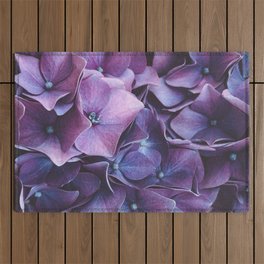 Purple Geranium pattern real flowers  Outdoor Rug