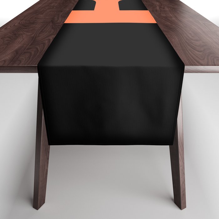 F MONOGRAM (CORAL & BLACK) Table Runner